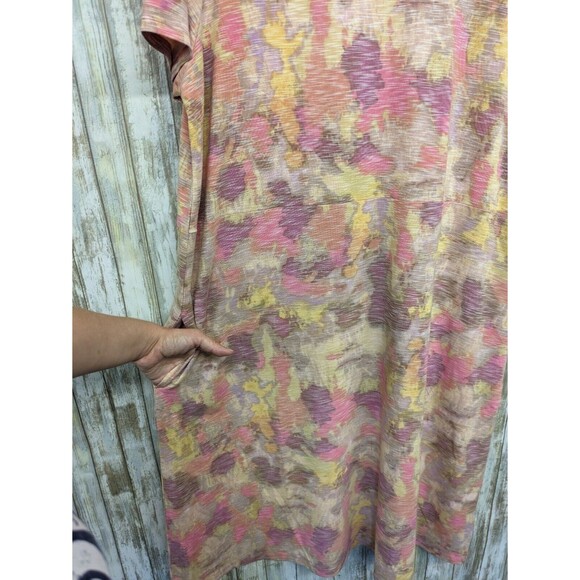 LOGO by Lori Goldstein Stretchy Dress Rainbow Tie Dye Pockets 1X NWOT - Picture 3 of 9